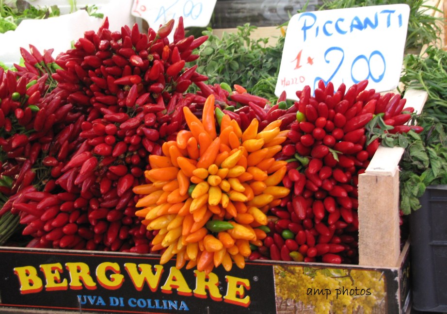 Italian chili pepper in the Rialto market, Venice