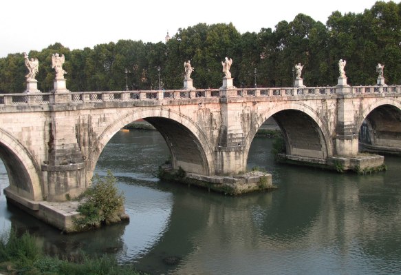 Pont Sant"Angelo across the Tiber River