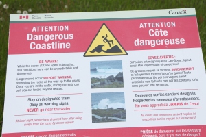 Warning Dangerous coastline